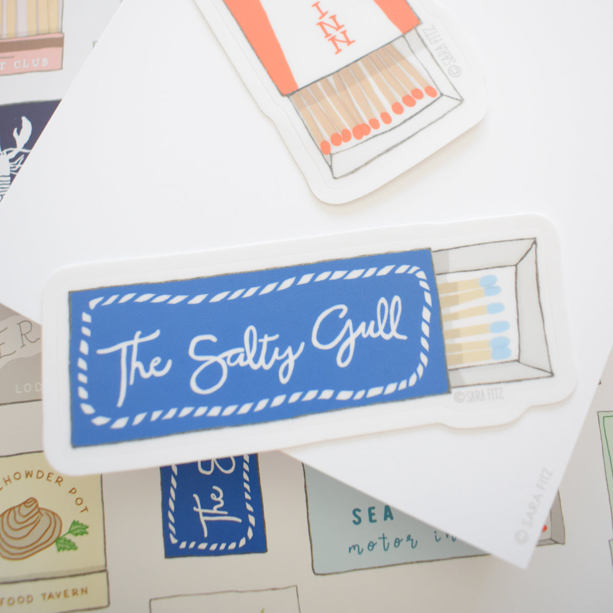 Salty Gull Matches Sticker