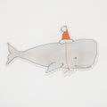 Santa Whale Sticker by Sara Fitz
