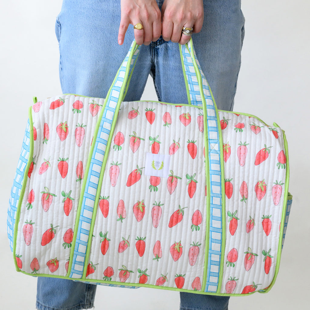 Weekender Tote, Strawberry by Sara Fitz