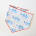 Dog Bandana, Blue Fish by Sara Fitz