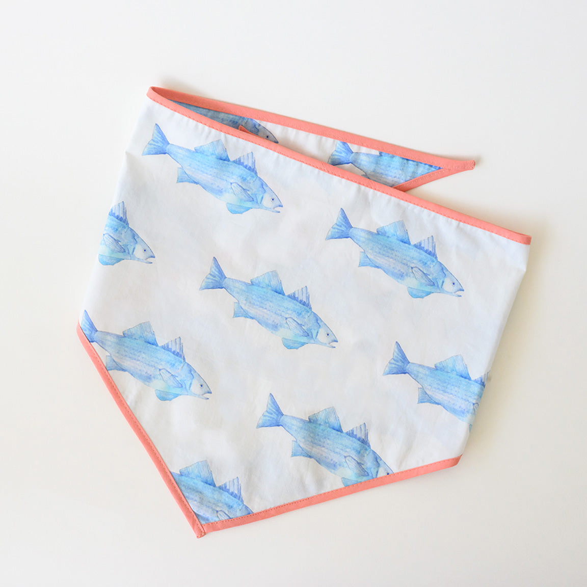 Dog Bandana, Blue Fish by Sara Fitz