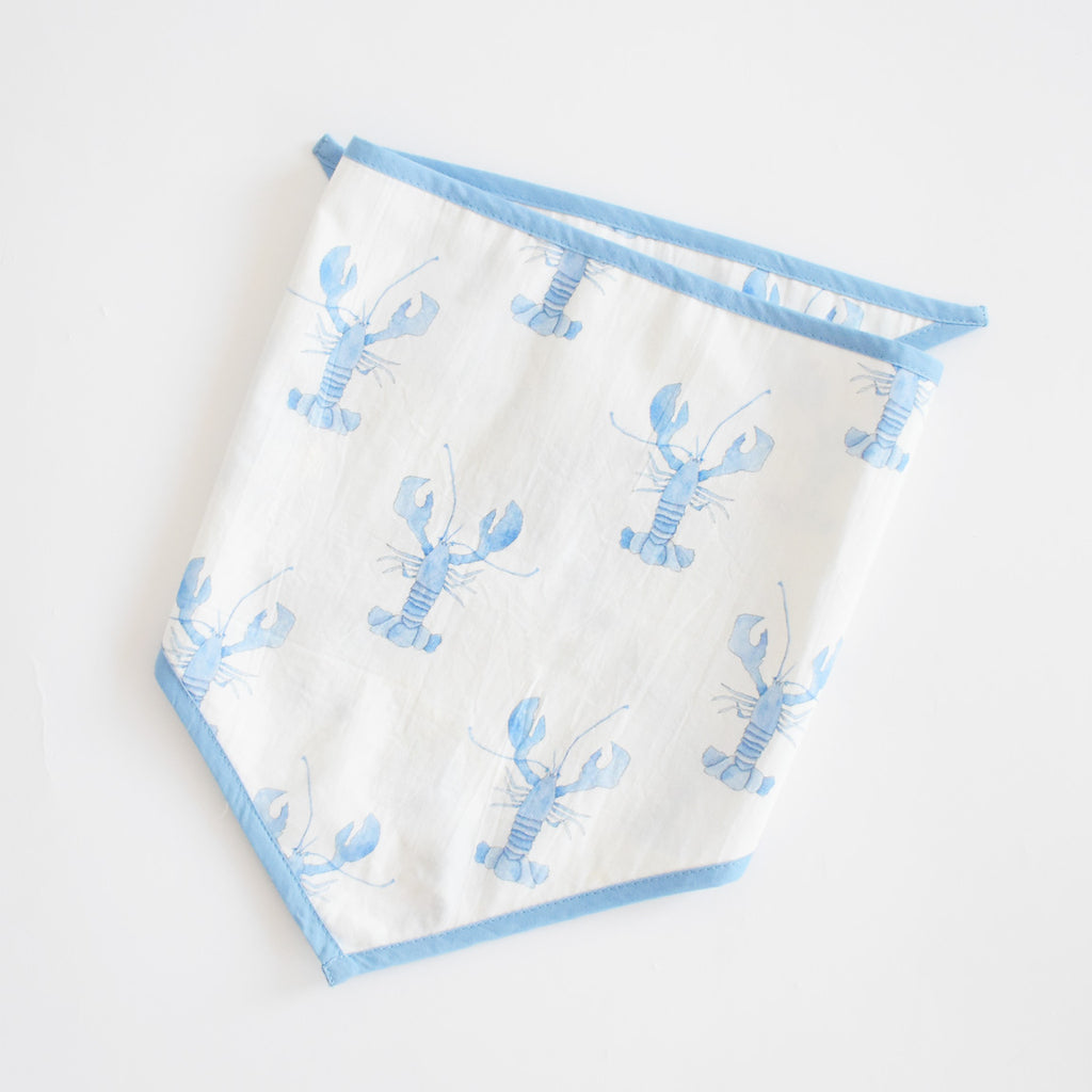 Dog Bandana, Blue Lobster by Sara Fitz