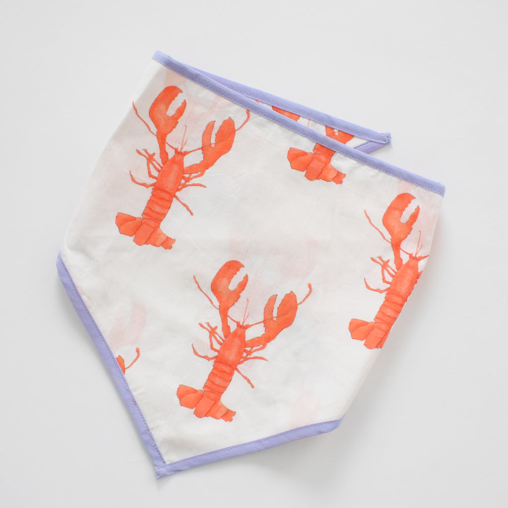Dog Bandana, Lobster Purple by Sara Fitz
