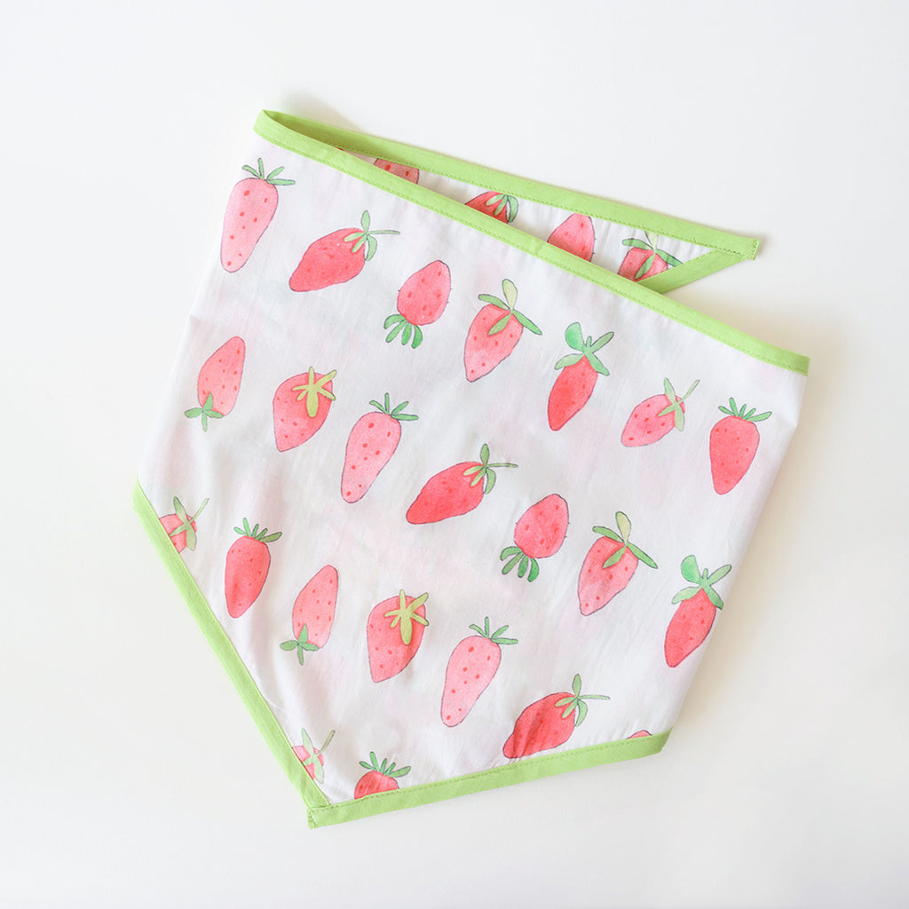 Dog Bandana, Strawberry by Sara Fitz