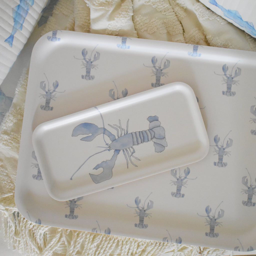 Large Blue Lobster Tray by Sara Fitz