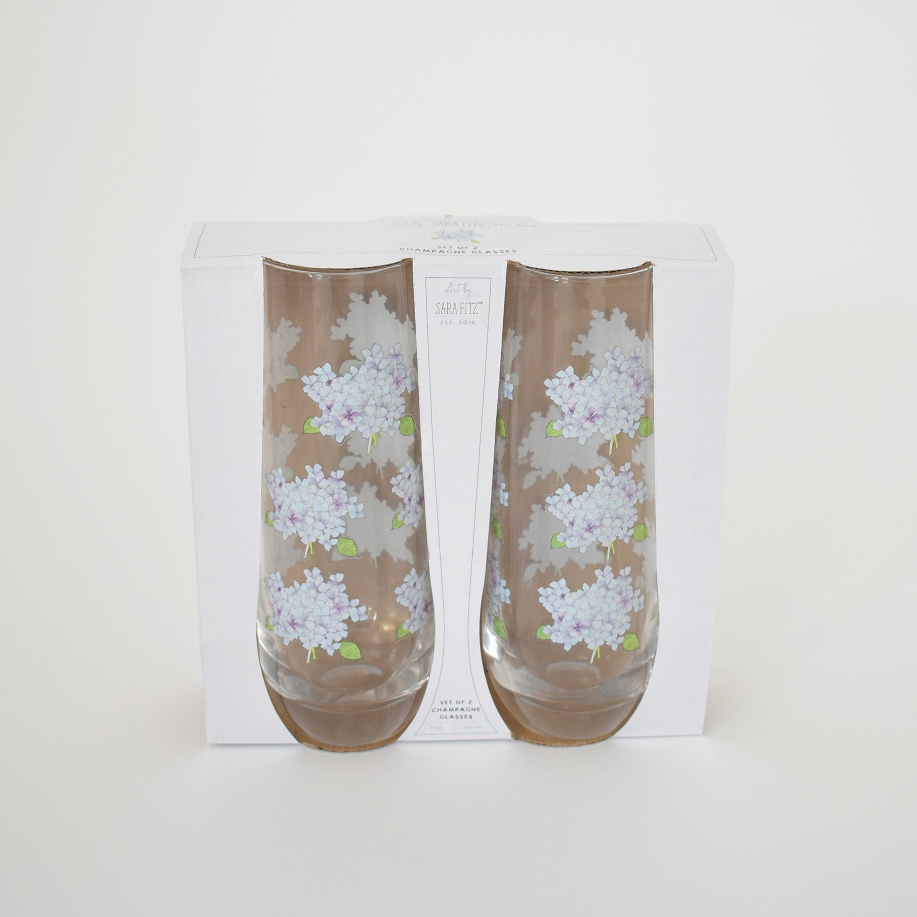 Champagne Glasses, Hydrangea by Sara Fitz