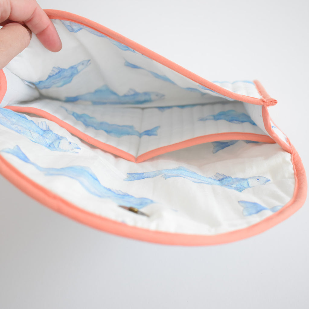 Clutch, Blue Fish by Sara Fitz