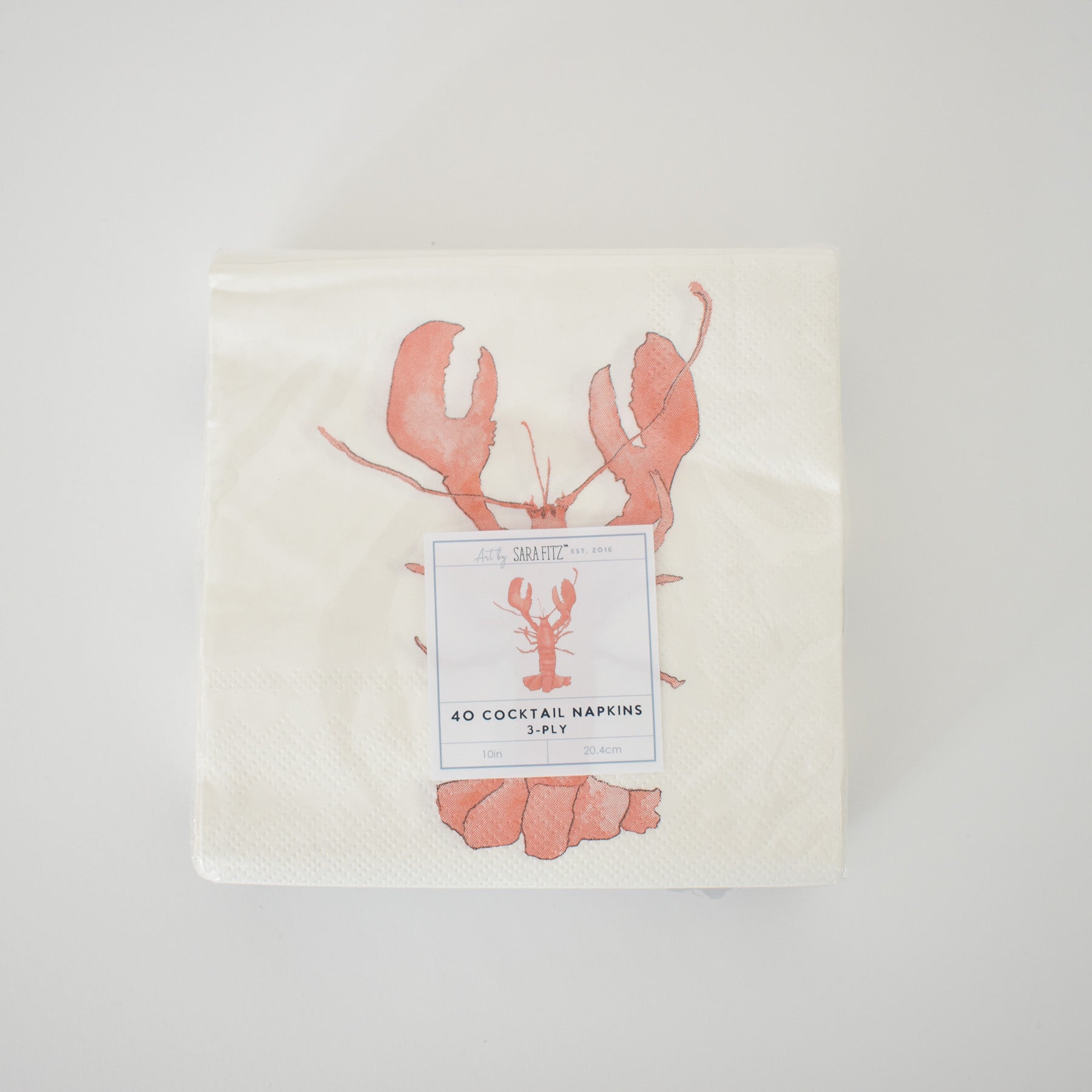 Lobster Paper Cocktail Napkins by Sara Fitz