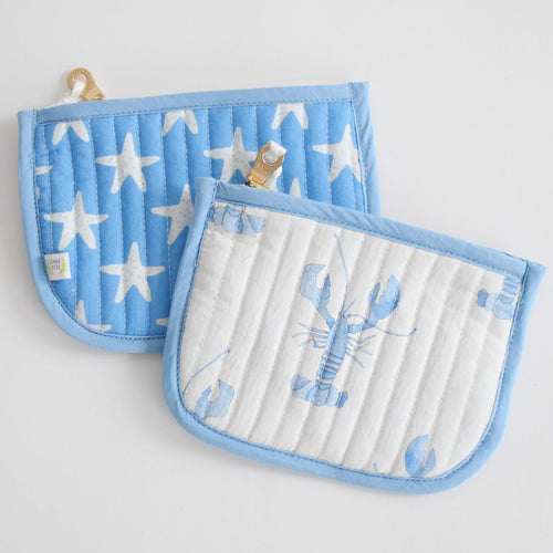 Coin Pouch, Blue Lobster by Sara Fitz