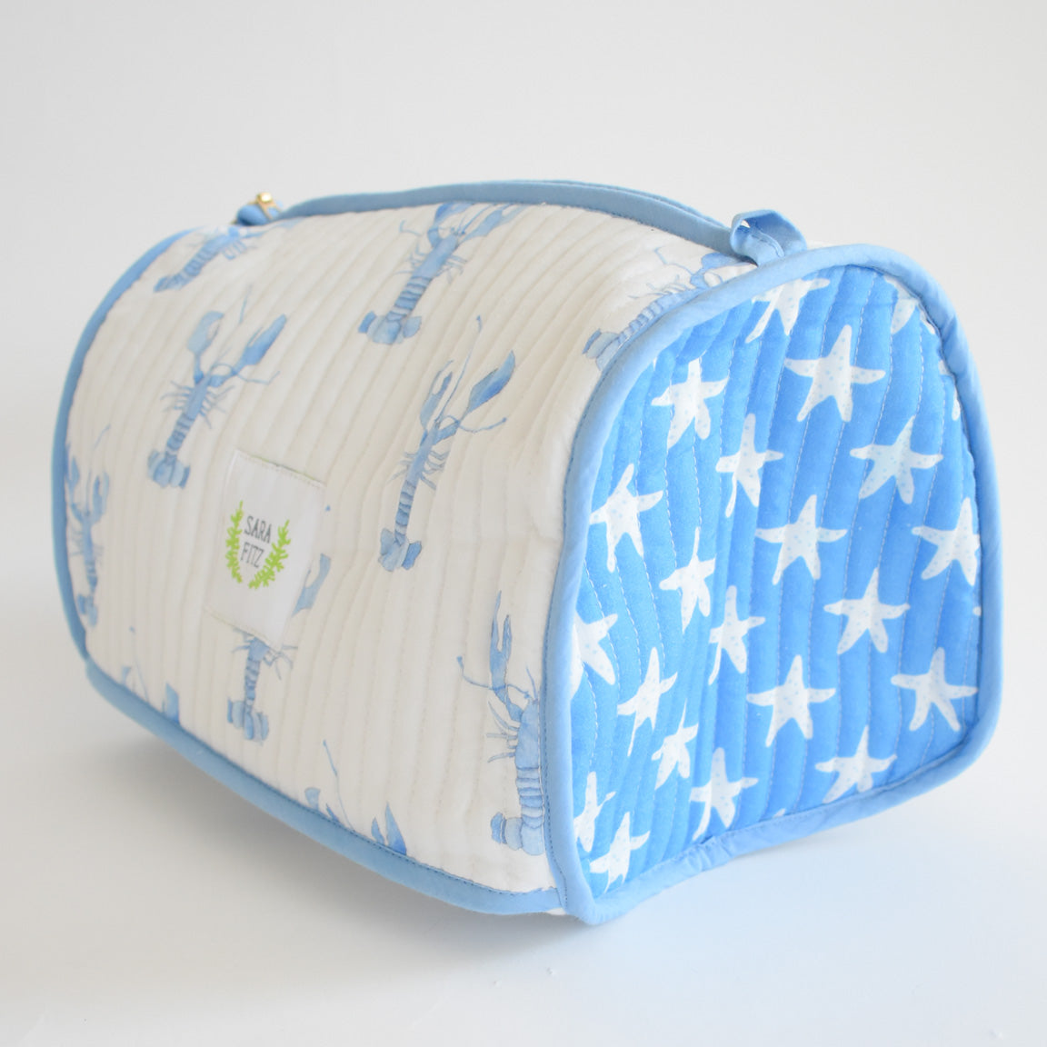 Cosmetic Pouch, Blue Lobster by Sara Fitz