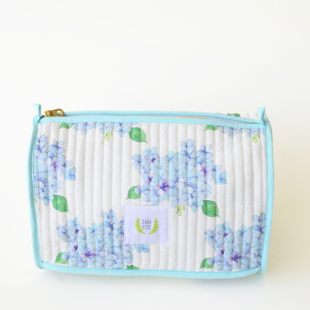 Cosmetic Pouch, Hydrangea by Sara Fitz