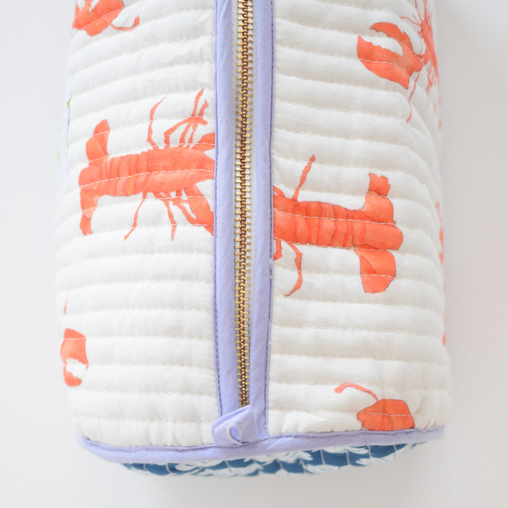 Cosmetic Pouch, Lobster by Sara Fitz