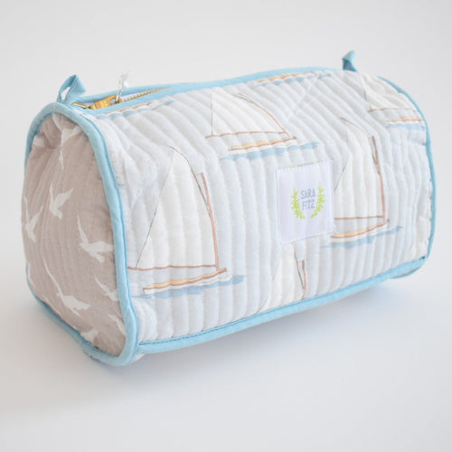 Cosmetic Pouch, Sailboat by Sara Fitz