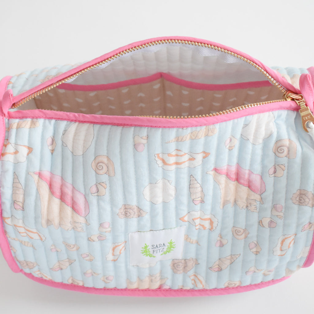 Cosmetic Pouch, Shell by Sara Fitz