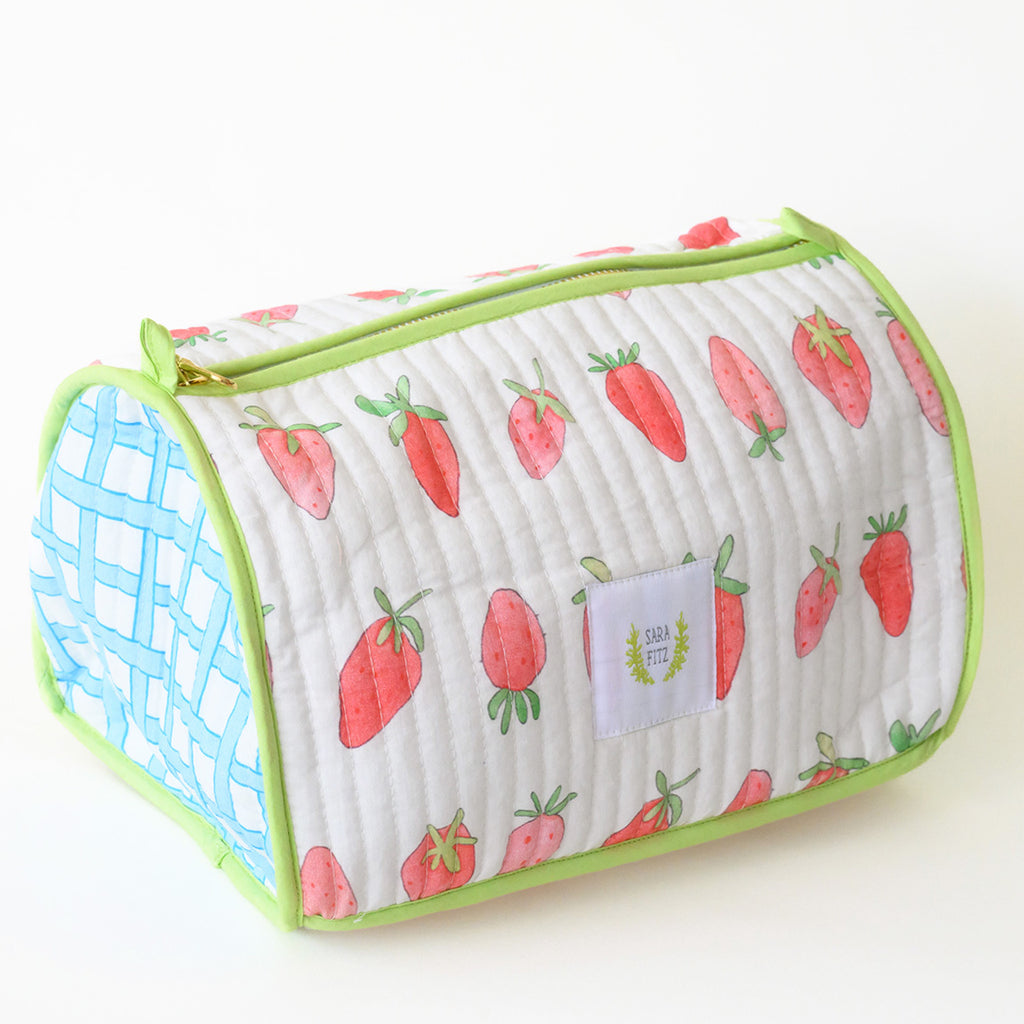 Cosmetic Pouch, Strawberry by Sara Fitz