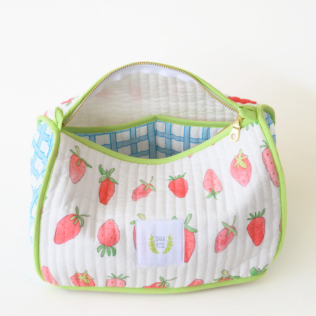 Cosmetic Pouch, Strawberry by Sara Fitz
