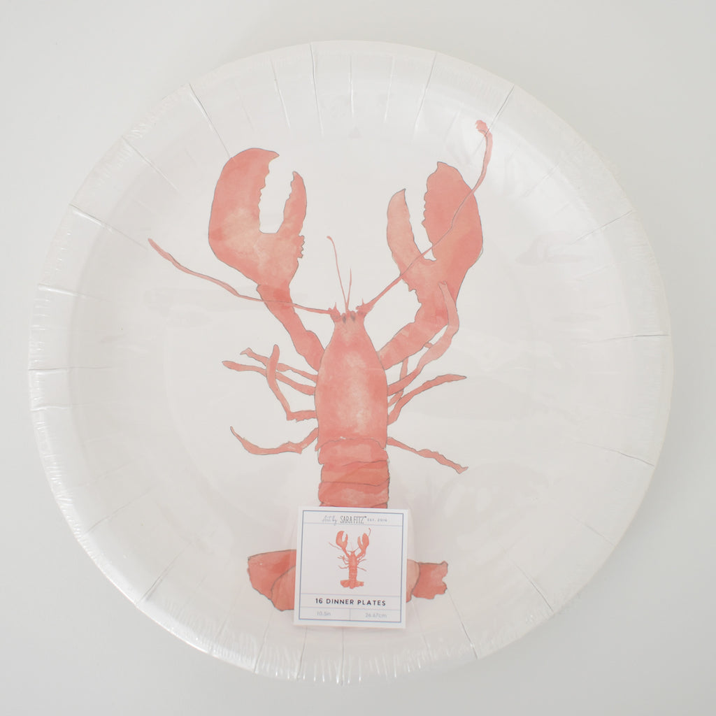Lobster Paper Dinner Plates by Sara Fitz