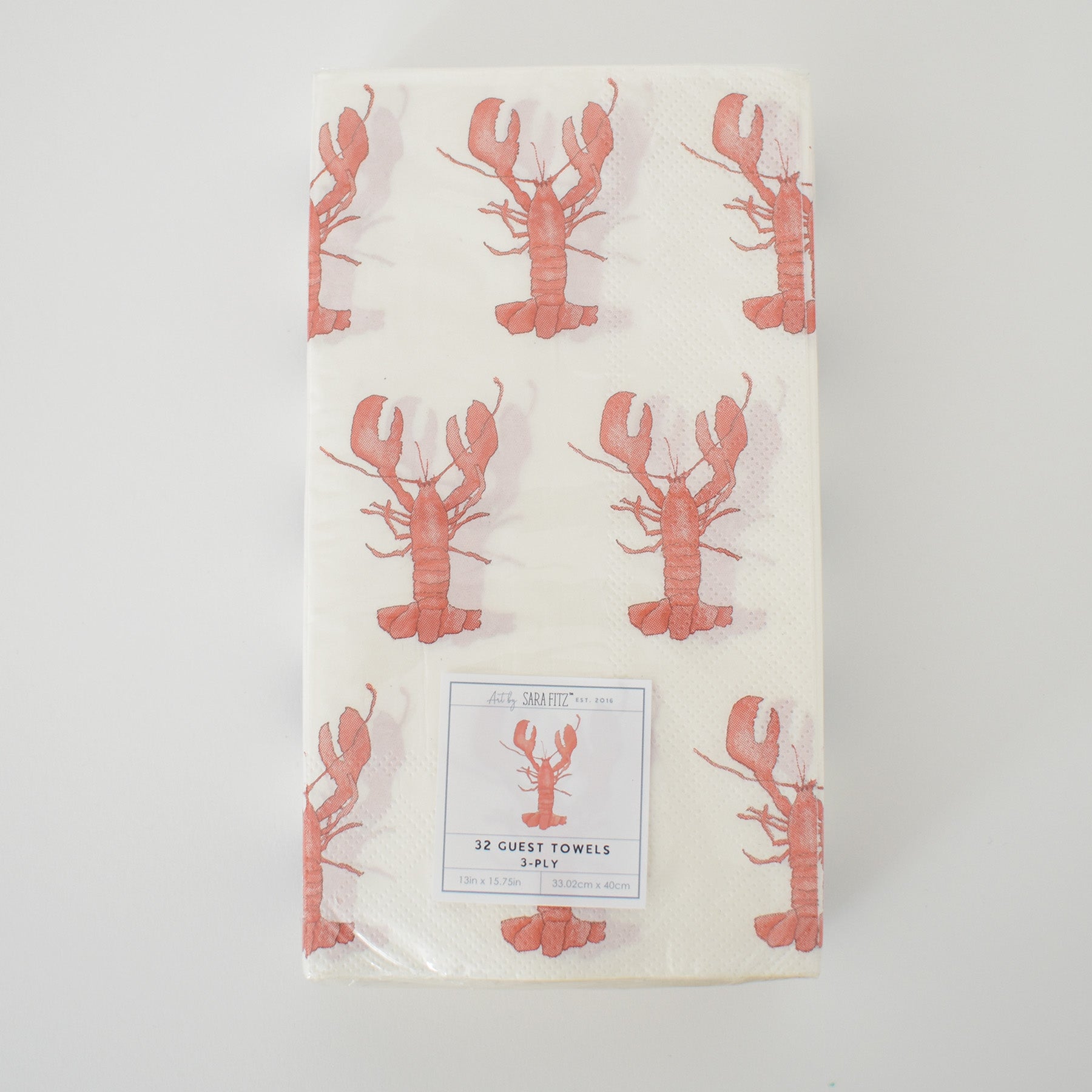 Lobster Paper Guest Towels by Sara Fitz