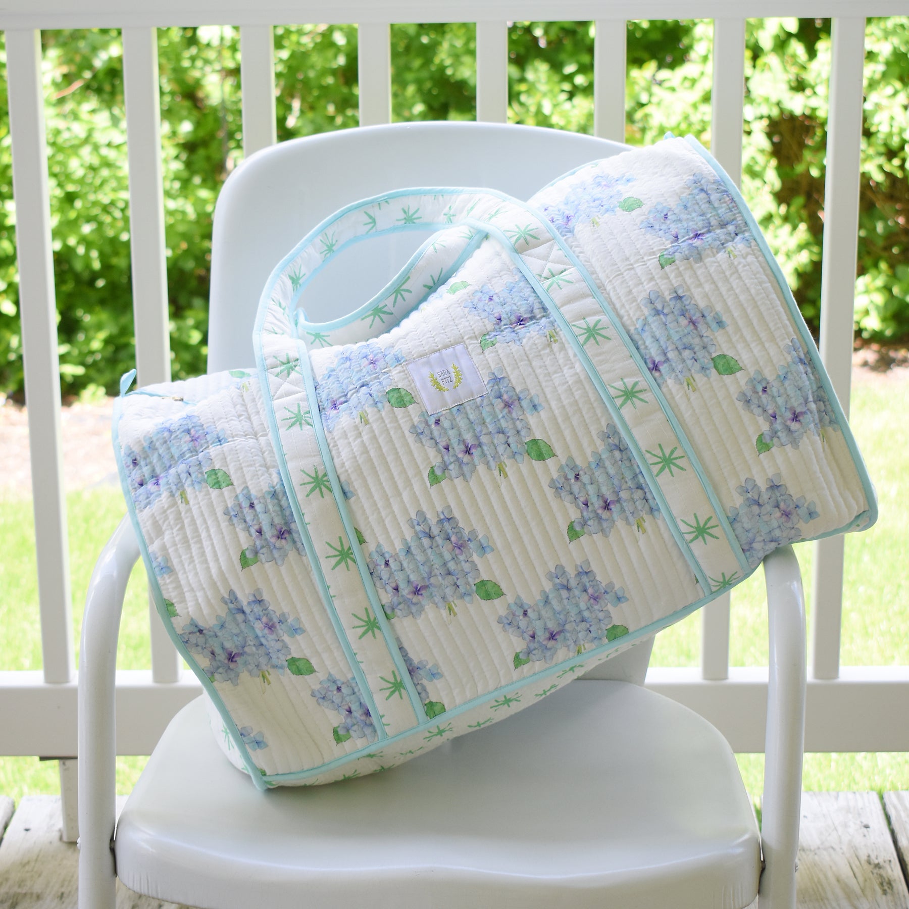 Weekender Tote, Hydrangea by Sara Fitz