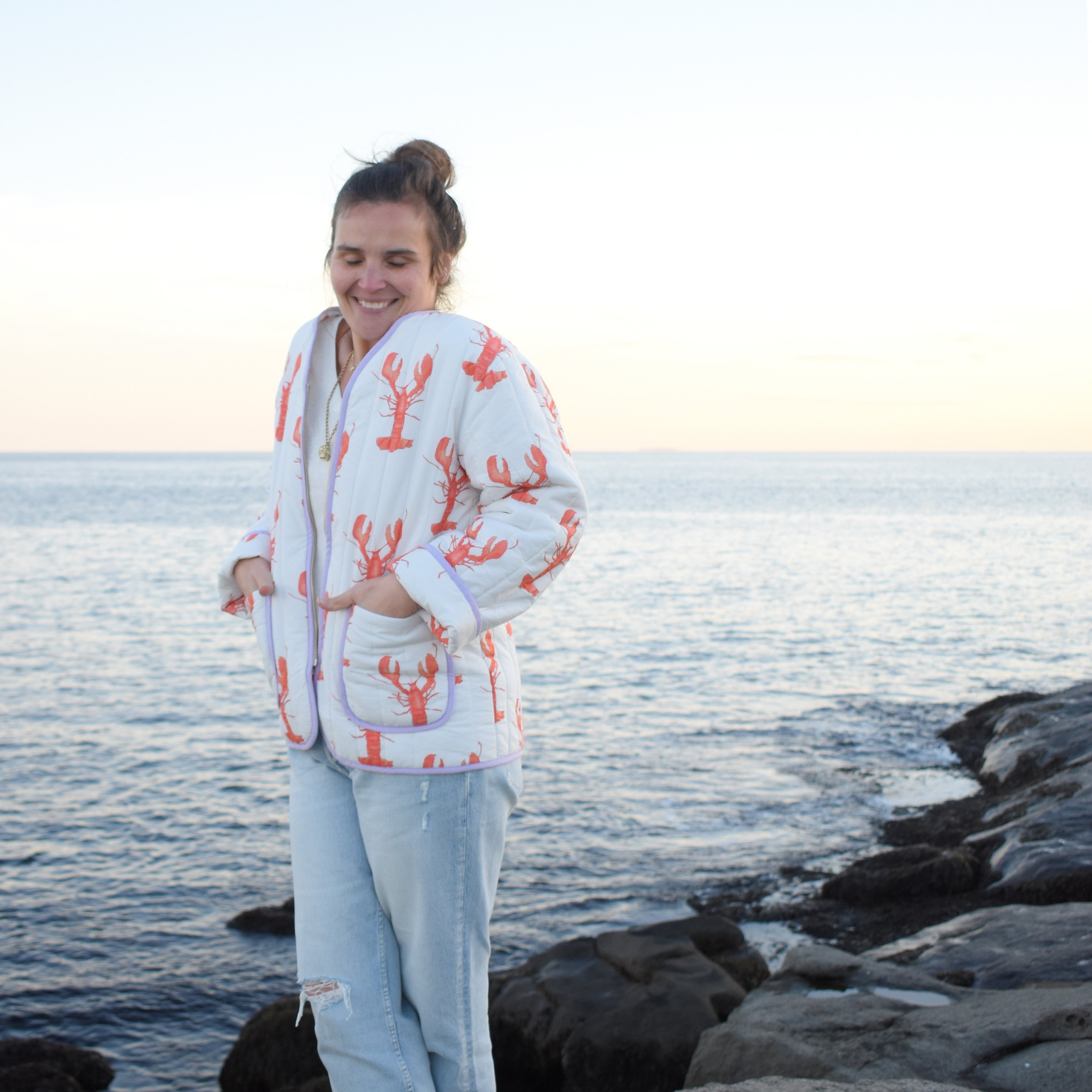 Lobster Quilted Jacket by Sara Fitz
