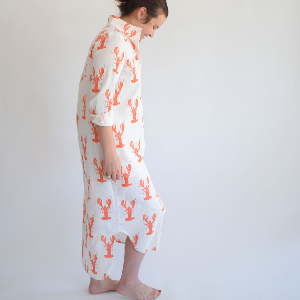 Classic Shirt Dress, Lobster by Sara Fitz