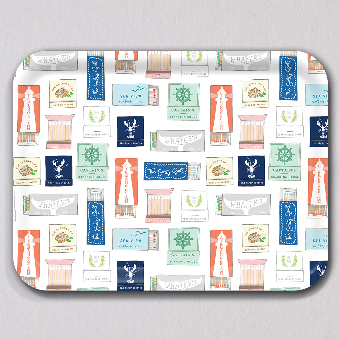 Large Coastal Matchbox Tray