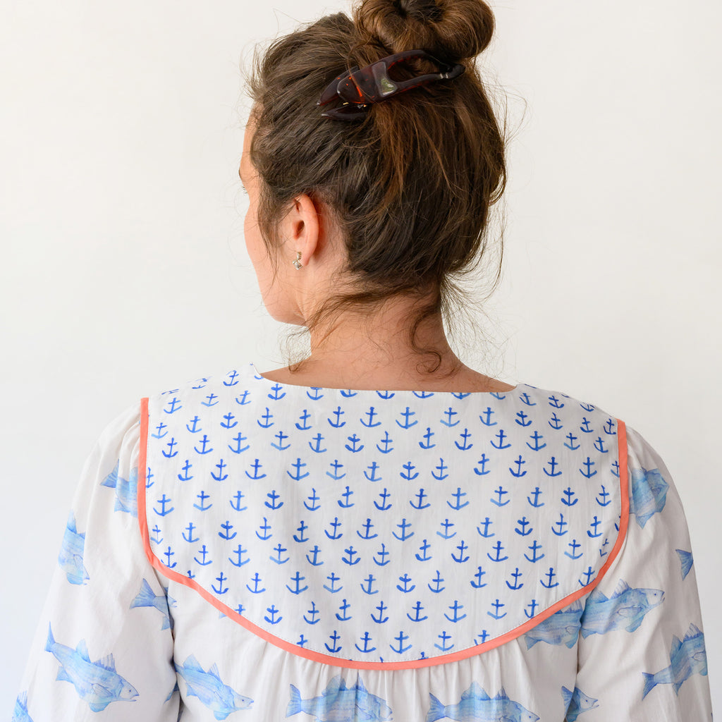 Maxi Dress, Blue Fish by Sara Fitz