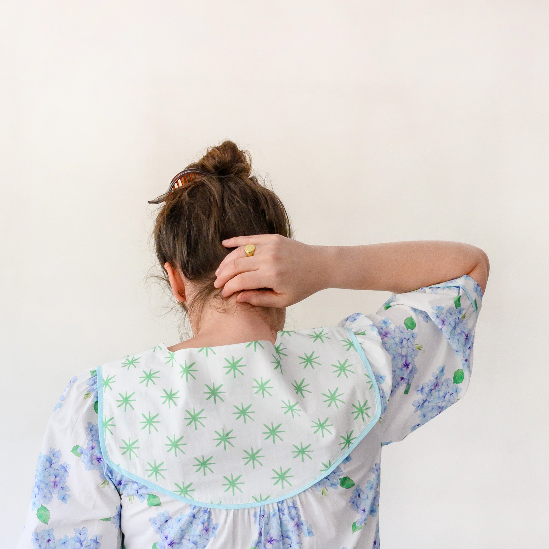 Sara Fitz Hydrangea Maxi Dress Cotton Pockets Sara Fitz Hydrangea Maxi Dress Cotton Pockets