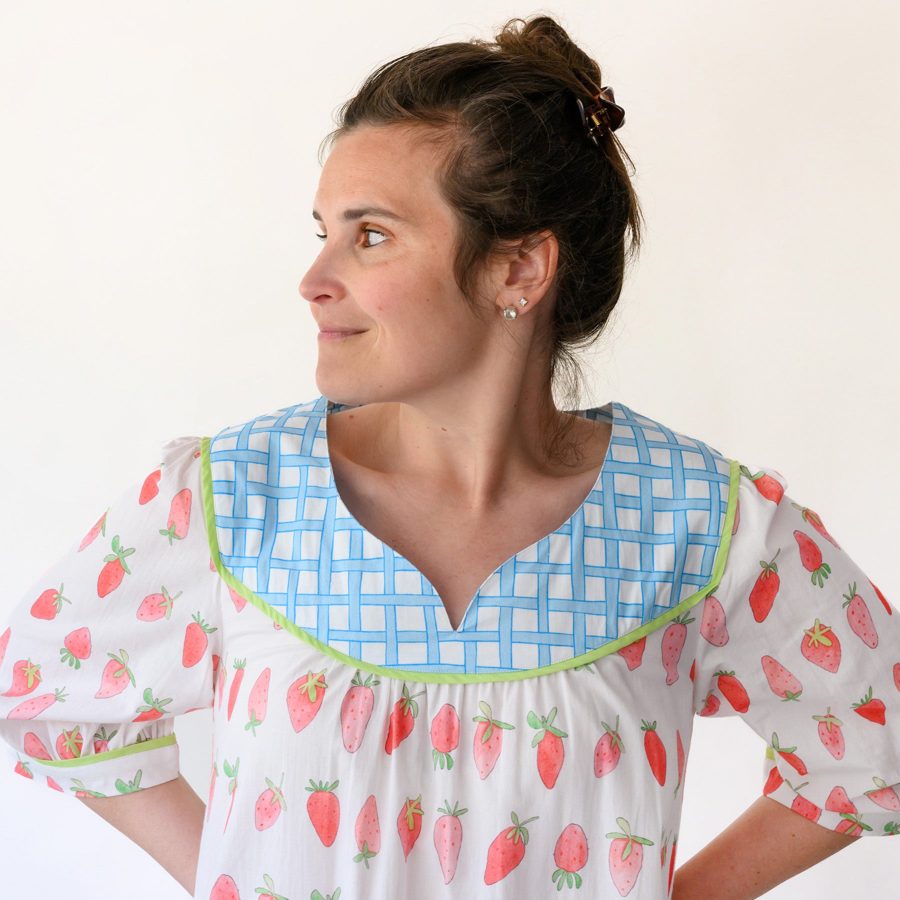 Sara Fitz Strawberry Maxi Dress With Pockets Sara Fitz Strawberry Maxi Dress With Pockets