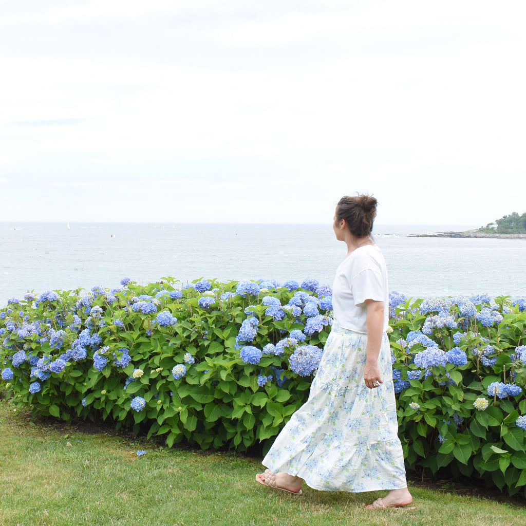 Tiered Maxi Skirt, Hydrangea by Sara Fitz