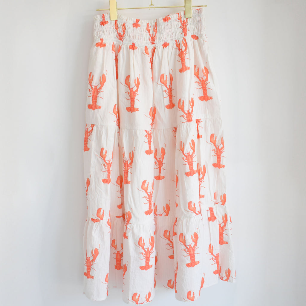 Tiered Maxi Skirt, Lobster by Sara Fitz