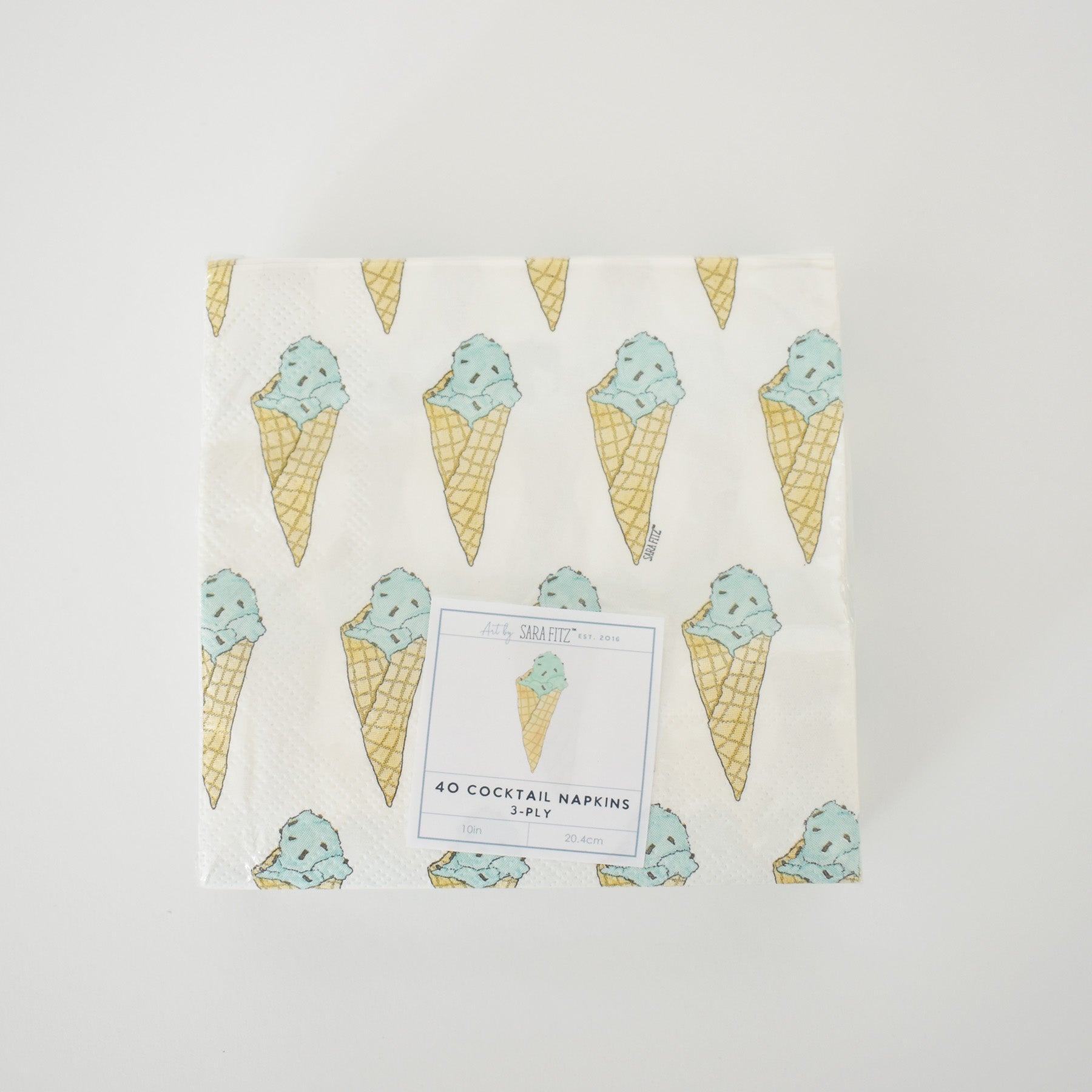 Mint Gelato Paper Cocktail Napkins by Sara Fitz