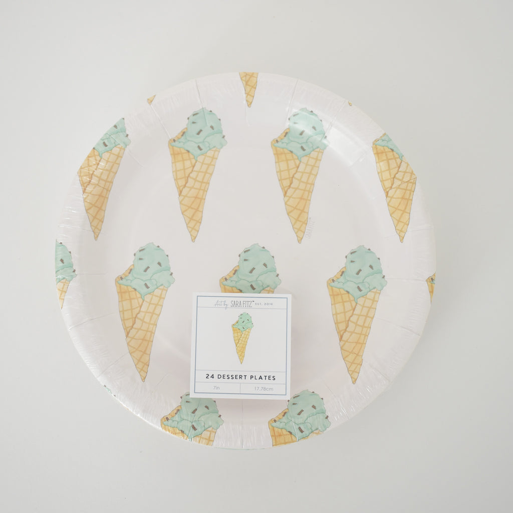 Mint Gelato Paper Dessert Plates by Sara Fitz