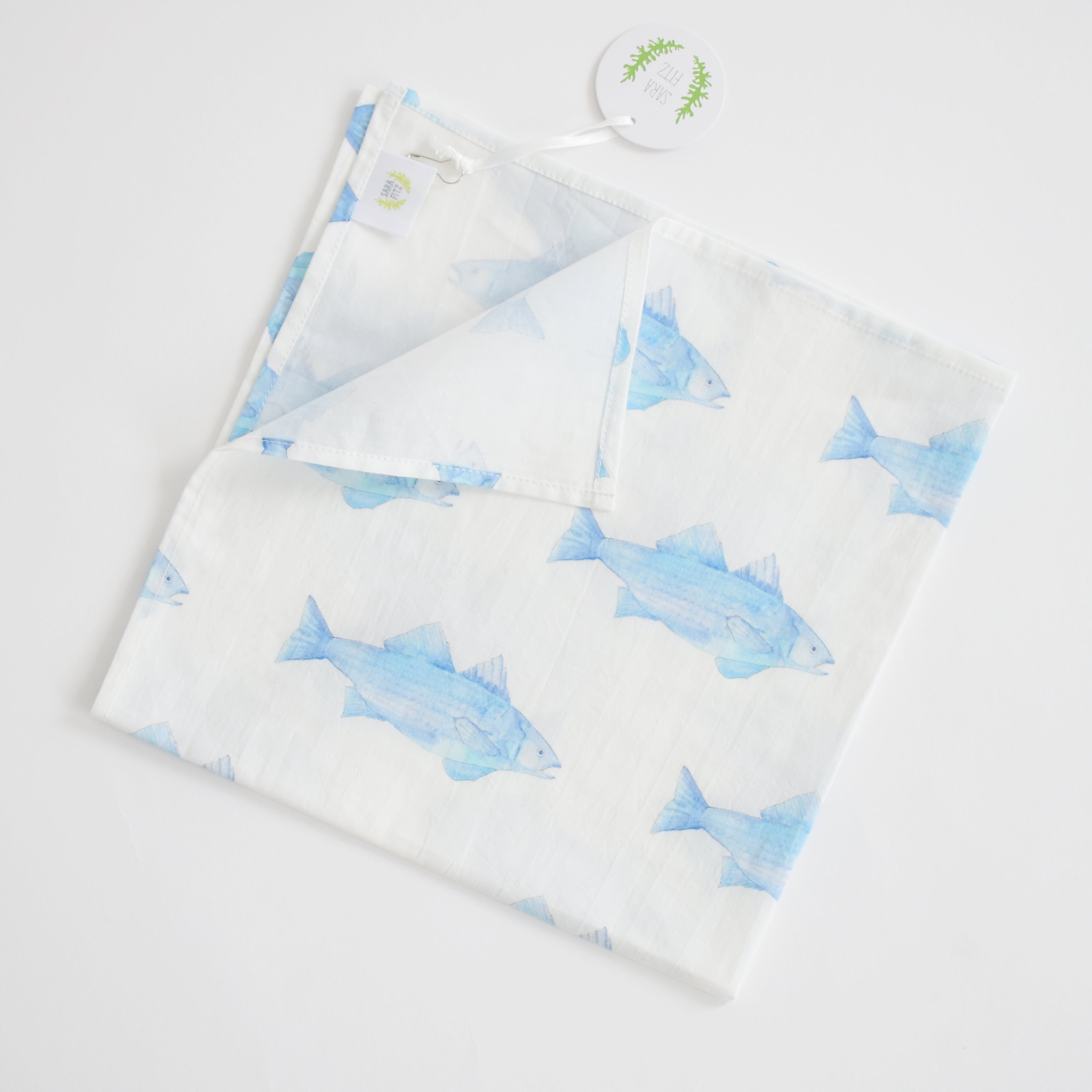 Blue Fish Napkins by Sara Fitz