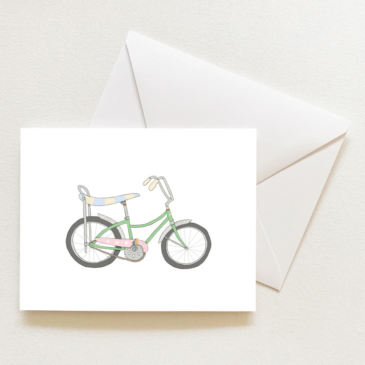 Banana Bike Note Card by Sara Fitz