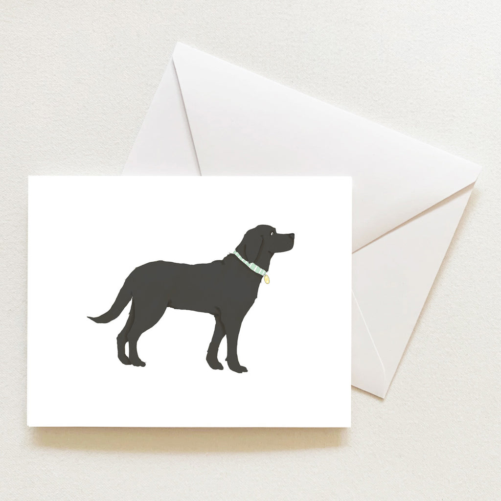 Black Pup Note Card by Sara Fitz