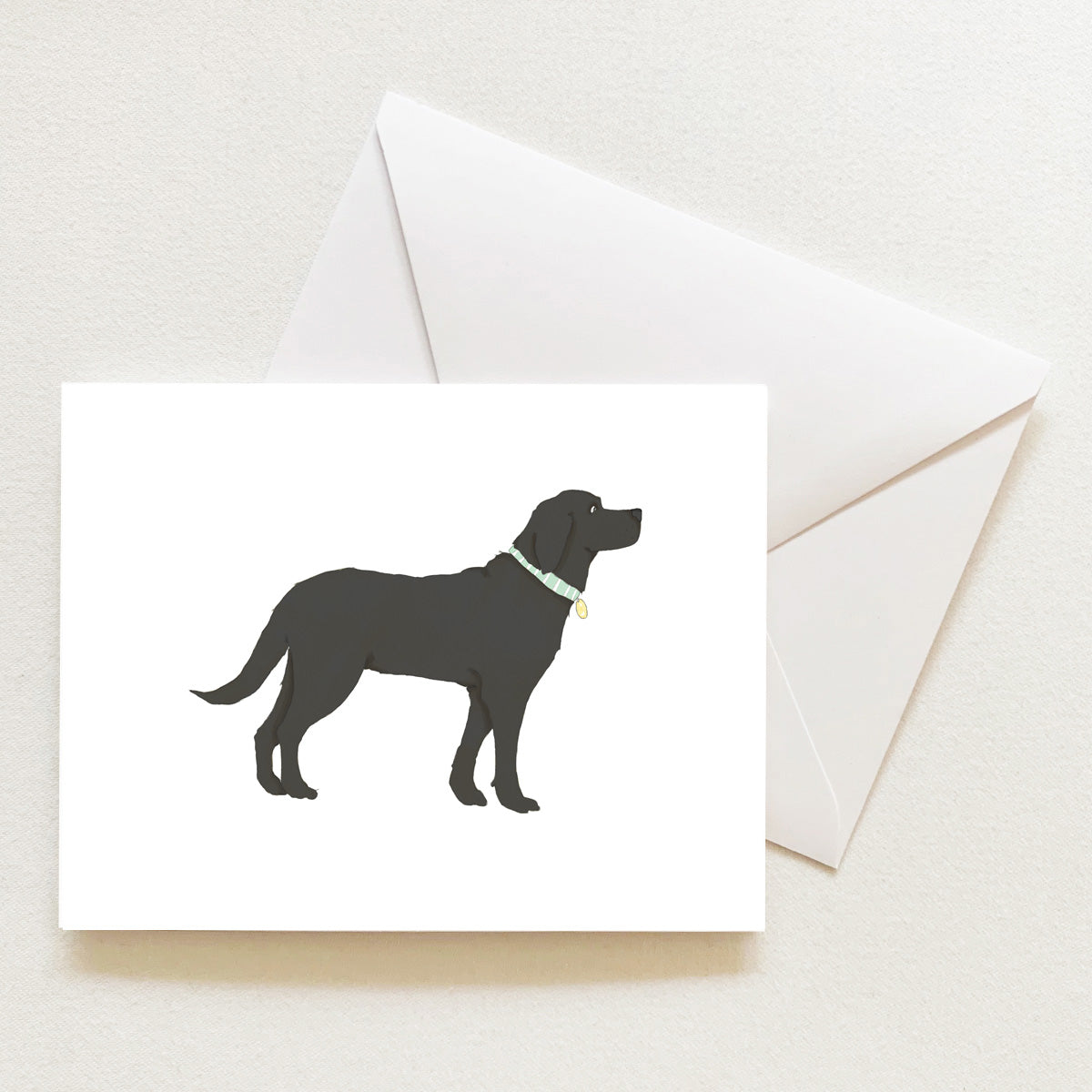 Black Pup Note Card by Sara Fitz