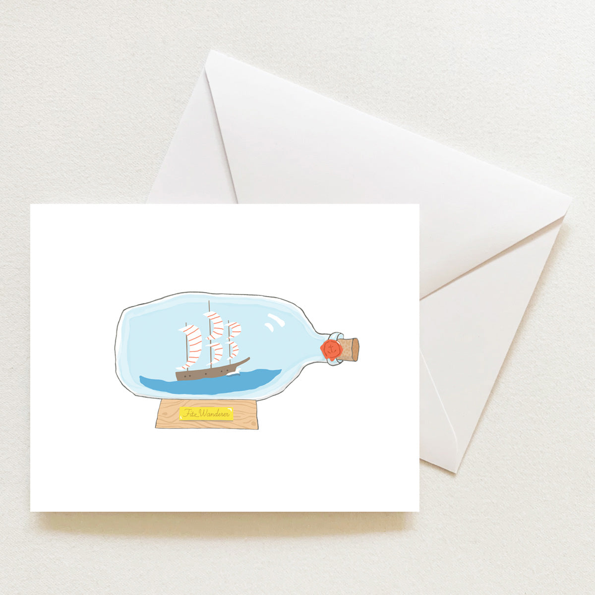 Boat in a Bottle Note Card