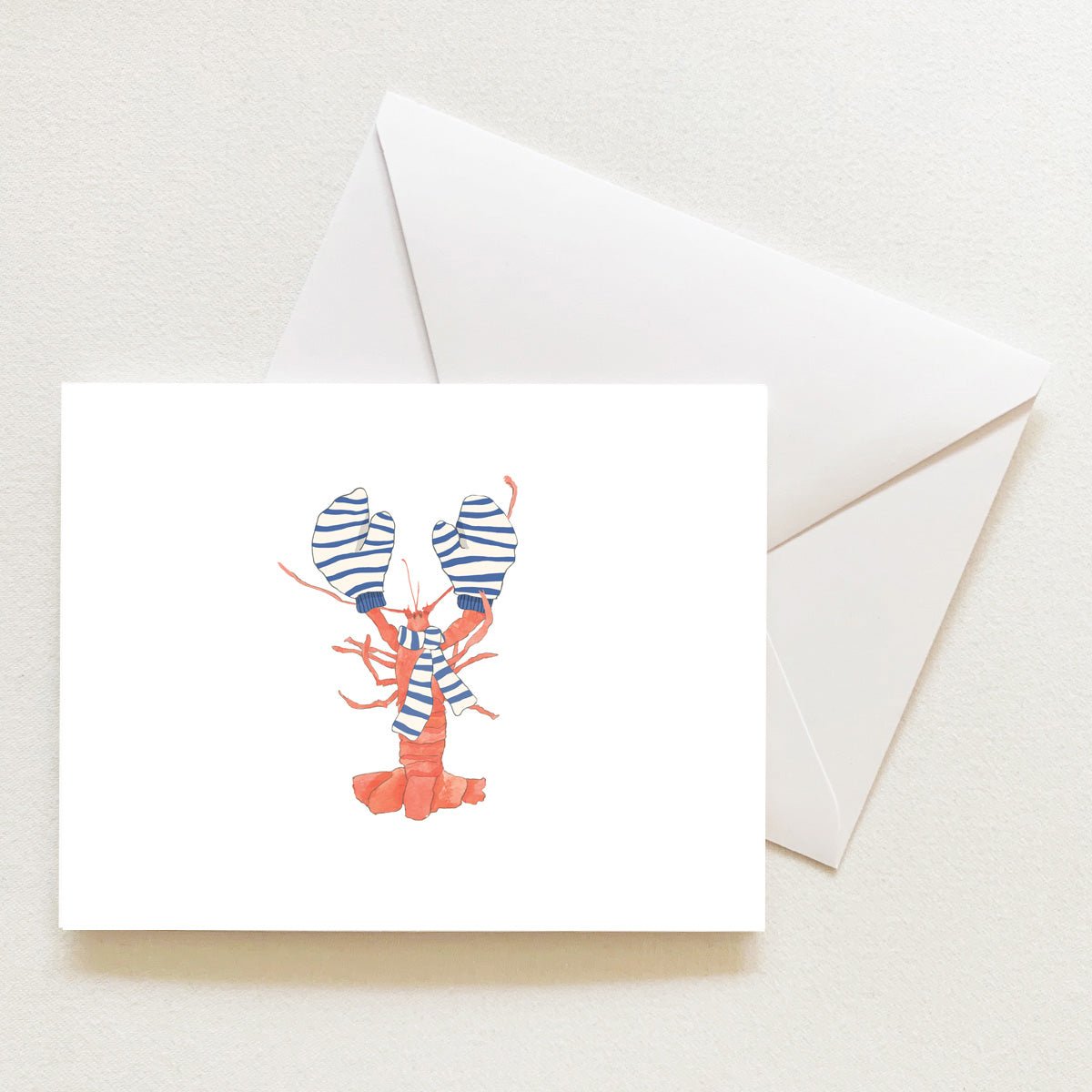 Cozy Lobster Note Card by Sara Fitz