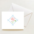 Cross Stitch Rose Note Card