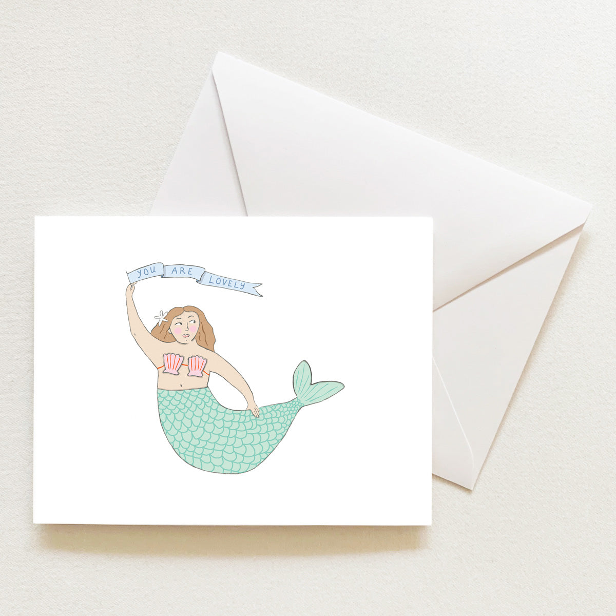 Mermaid Note Card by Sara Fitz