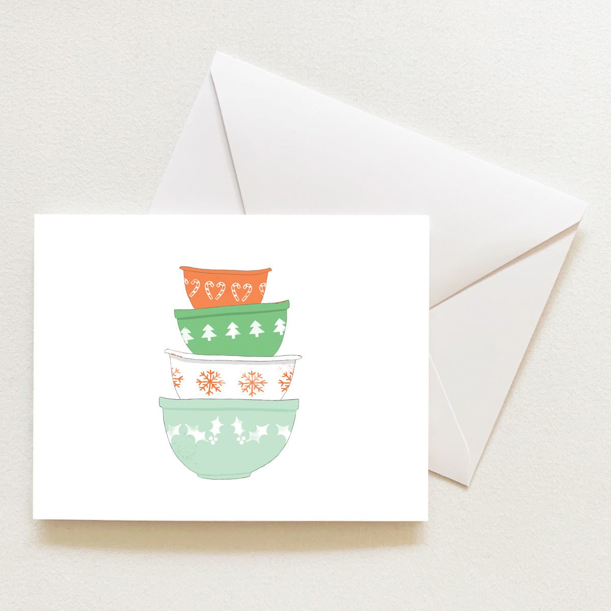 Vintage Mixing Bowls Note Card by Sara Fitz