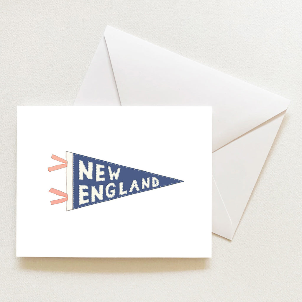 New England Pennant Note Card by Sara Fitz