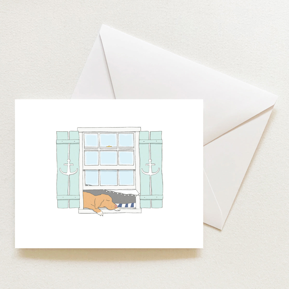 Pup in a Window Note Card