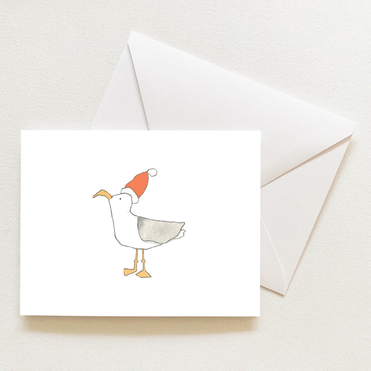 Santa Gull Note Card by Sara Fitz
