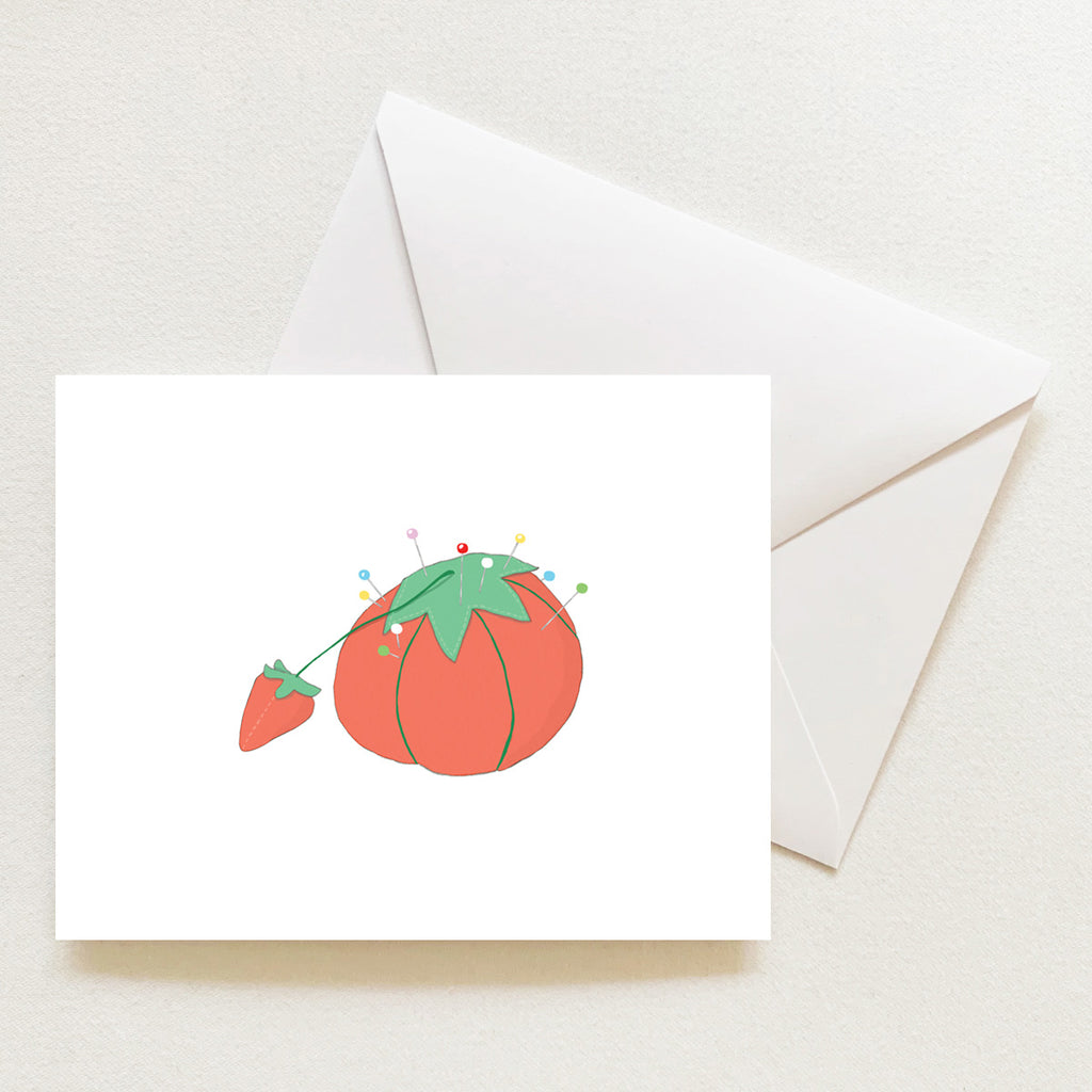 Tomato Pincushion Note Card