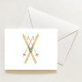 Vintage Skis Note Card by Sara Fitz