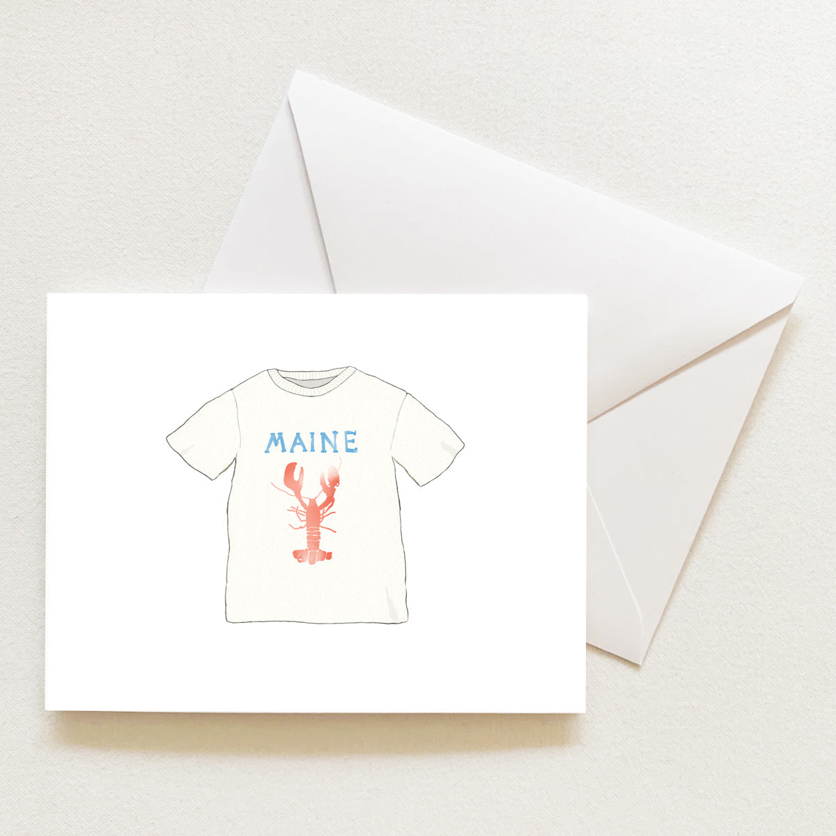 Maine Tee Note Card by Sara Fitz