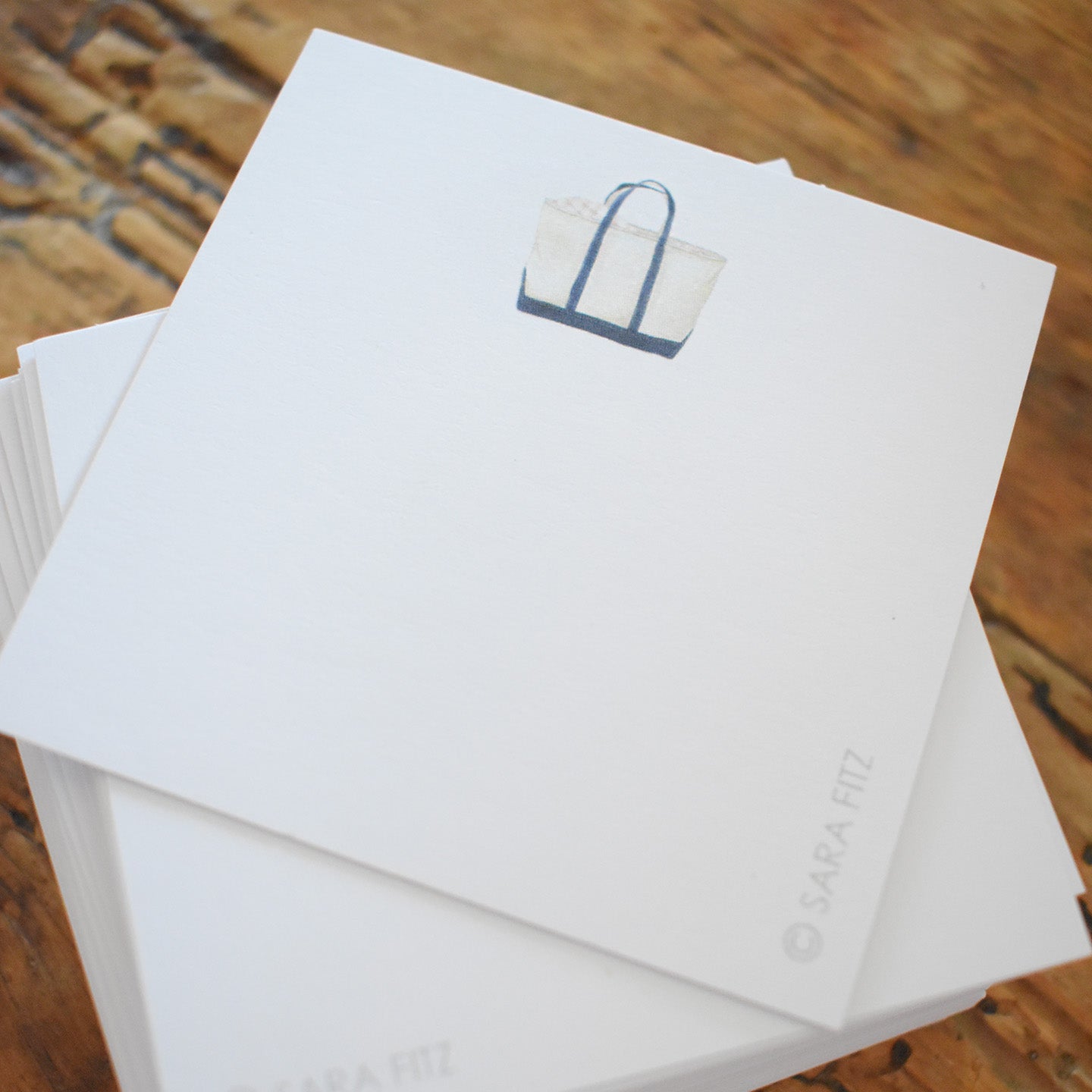 Canvas Tote Notelet by Sara Fitz