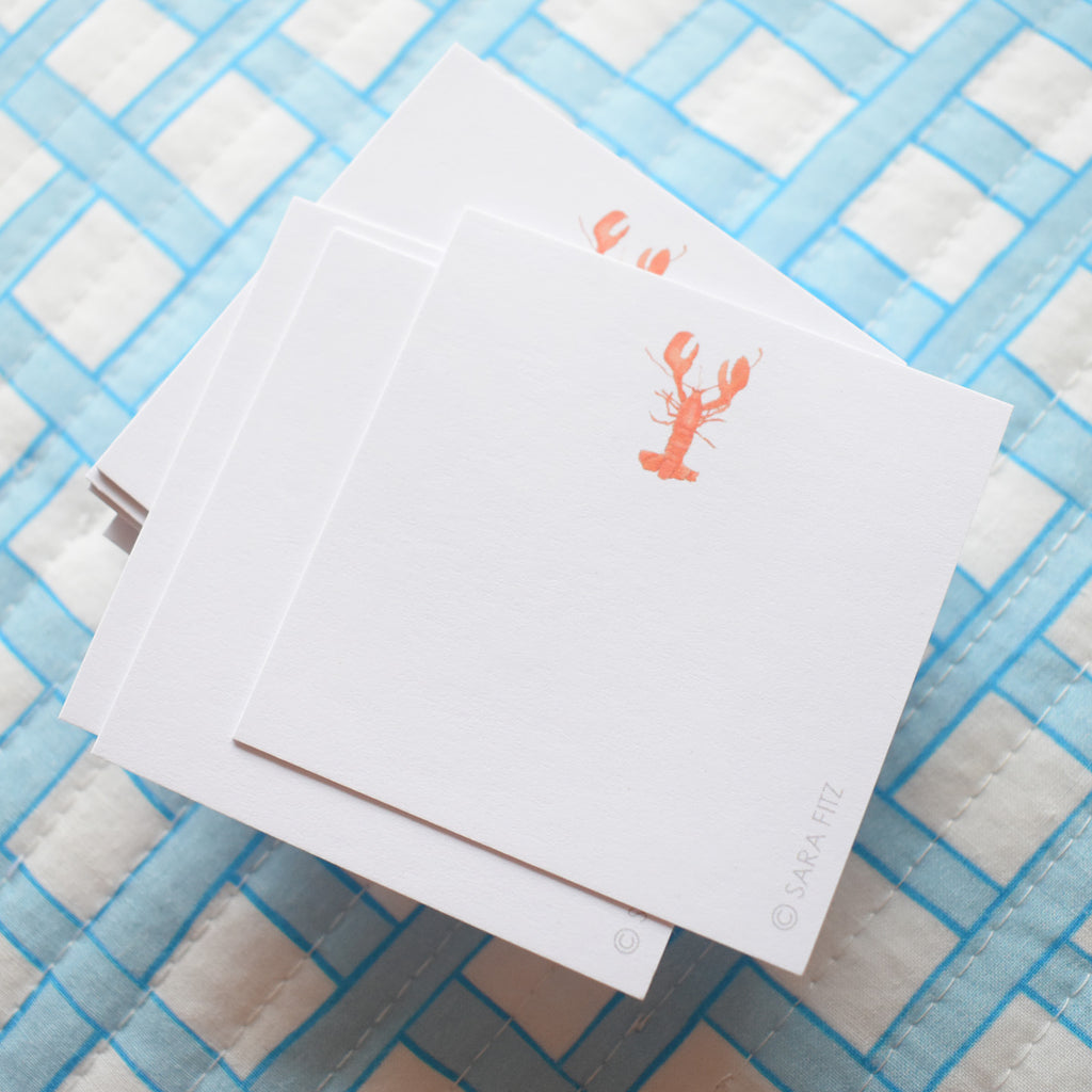 Lobster Notelet by Sara Fitz